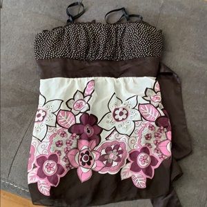 Maurices spaghetti strap tie flowy top Sz L